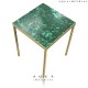 Malachite With Brass Base Corner Table Top