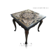 Brass Inlay Floral Corner Table Top