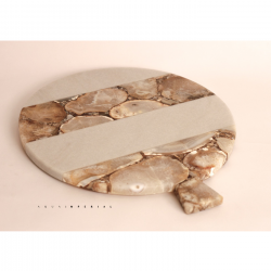 Wild Agate With Marble Decorative Tray