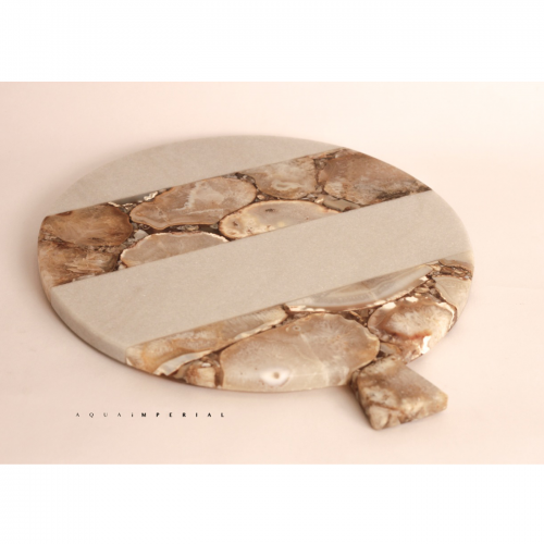 Wild Agate With Marble Decorative Tray