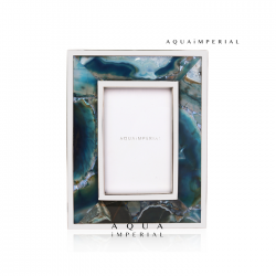 Blue Agate Photo Frame With SS