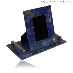 Lapis Lazuli Photo Frame With Brass Handle Tray 